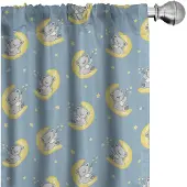 Abakuhaus Dromen Teddyberen maan – Voorhangen 2x75x175 cm – Microvezel
