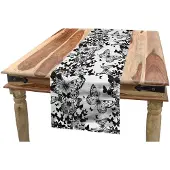 Abakuhaus Zwart-Wit Tafelloper – Vlindersmotief – 40×225 cm