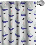 Abakuhaus Zeilboot Voorhangen – Minimalistisch – 2x75x245 cm – Paars/Blauw