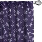 Abakuhaus Sneeuwvlok Voorhangen – 2x75x175 cm – Mikrofaser – Indigo/Lila