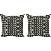 Abakuhaus Geometrisch Kussenhoes – 45x45 cm – Dubbelzijdig bedrukt – Donkergrijs