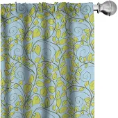 Abakuhaus – Gordijnen met bladeren 2-delige set 75x245 cm – Microvezel
