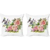 Abakuhaus Kussenhoes – Lente 2x40x40 cm – Dubbelzijdig digitaal bedrukt, Wilde Vogels