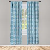 Abakuhaus Geometrische Gordijnen – 2x Paneelset 75x245 cm – Teal & Bleekgeel