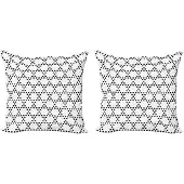 Abakuhaus Kussenhoes Set – Zwart-Wit Hexagonen – 2x45x45 cm