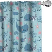 Abakuhaus Wal-gordijnen – Gordijnen – 2x75×175 cm – Bleekblauw/Marineblauw