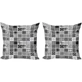 Abakuhaus Grijs Kussenhoes Set – 2x40x40 cm – Dubbelzijdig bedrukt – Microvezel