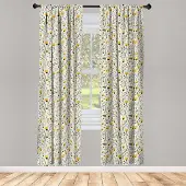 Abakuhaus Gekritzel Raamgordijnen – 2-delig 75x225 cm – Geel/Zeegroen