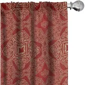 Abakuhaus – 2x75x225 cm Voorhangen – microvezel, halfschaduw, vermiljoen kamel & tan