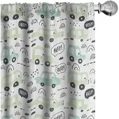 Abakuhaus Kindisch Voorhangen – 2x75x245 cm – microvezel – Donkergrijs en Lichtgroen