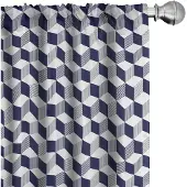 Abakuhaus nachtblauw – 2x voorhangpanelen van microvezel 75×245 cm