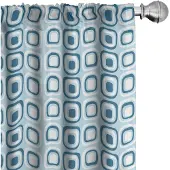 Abakuhaus Voorhangen – Geometrisch Blauw/Wit – 2-delig 75x175 cm