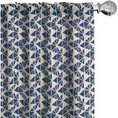 Abakuhaus Geometrische gordijnen – 2x75x225 cm – microvezel – Champagne/Nachtblauw