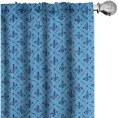 Abakuhaus Fleur De Lis – Gordijnen 2x75x175 – Microfaser – Donkerblauw