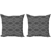 Abakuhaus Kussenhoes Set – 2x40x40 cm – Dubbelzijdig digitaal – Pale Grijs