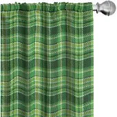 Abakuhaus Kariert Gordijnen – 2x75x175 cm – Microvezel – Smaragd/Wit