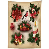 Abakuhaus Tafelkleed 140x240 cm – satijnmengsel, beige/rood/groen