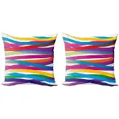 Abakuhaus – 2x50x50 cm kussenhoezen – dubbeldruk microvezel – multicolor