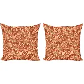 Abakuhaus Retro Kussenhoes – 2x40x40 cm – Dubbelzijdig bedrukt – Roest