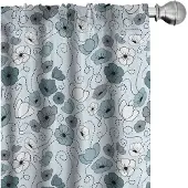 Abakuhaus Bloemen Gordijnen – Doodle Botanik – 2x75x175 cm – Mikrofaser – Grijs