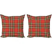 Abakuhaus Plaid kussenhoes – 2x45x45 cm – dubbelzijdig bedrukt – rood