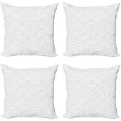 Abakuhaus Kussenhoezen Set 4x 45x45 cm – Dubbelzijdig bedrukt, Warm Taupe/Wit