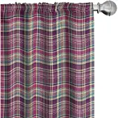 Abakuhaus Geruite gordijnen – 2x75x225 cm – microvezel, halverduisterend