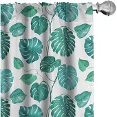 Abakuhaus – Gordijnen met Groene Blad – 2-delige set 75x245 cm – Microvezel