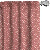 Abakuhaus Geometrische Gordijnen – Chevronpatronen – 2x75x175 cm – Koraal Crème Zalm