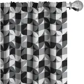 Abakuhaus Voorhangen Set – 2x75x225 cm – Microvezel, halfdonker, Zwart/Grijs/Wit