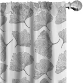 Abakuhaus Gingko Voorhangen – 2x 150x245 cm – Mikrofaser – Halfdonkerend – Zwart-Wit
