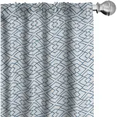 Abakuhaus Japanse gordijnen – 2x75x245 cm – Microvezel – Gedeeltelijk verduisterend – Blauw-wit