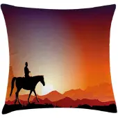 Abakuhaus Western Kussenhoes – Cowboy op paard – 40×40 cm – dubbelzijdig bedrukt