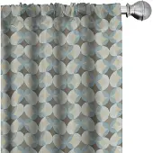 Abakuhaus Geometrische ronde bloemmotieven gordijnen – 2x75x175 cm – Meerkleurig
