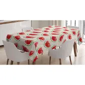Abakuhaus Tafelkleed – Watermeloen Aquarel – 140x170 cm – Jadegroen/Crème/Rood