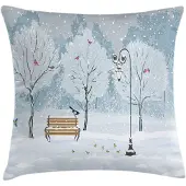 Abakuhaus Winter Kussenhoes – Dubbelzijdig bedrukt – 50x50 cm – Blauw-Beige
