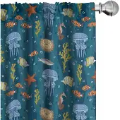 Abakuhaus Onderwatergordijnen – 2x75x245 cm – Microfiber – Halfdonkerend
