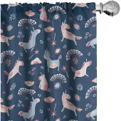 Abakuhaus – Gordijnen met dierenmotief – 2-delige set 75x245 cm – Nachtblauw