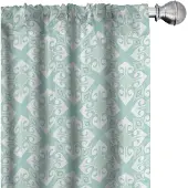 Abakuhaus – Mintgroen-Wit Voorhangen 2x75x225 cm – Mikrofaser