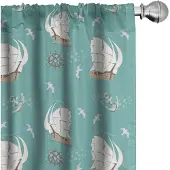 Abakuhaus zeilgordijnen – 2x75x245 cm – microvezel – Licht teal