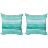 Abakuhaus turkoois kussenhoes set 2x50x50 cm – dubbelzijdig – rits