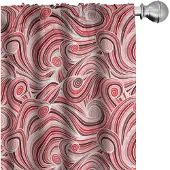 Abakuhaus Aziatische gordijnen – 2x75x245 cm – microfaser – halfdonkerend – roze mauve