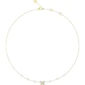 GUESS halsketting Borboleta 16-18" Pave Necklace Yellow Gold goudkleurig
