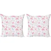 Abakuhaus Aquarell Kussenhoes Set – 2x60x60 cm – Dubbelzijdig Roze/Blauw