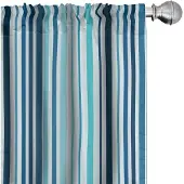 Abakuhaus Gestreepte microvezelgordijnen – 2x75x225 cm – hemelsblauw/donkerblauw