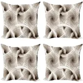 Abakuhaus Fractal Kussenhoezen – Set van 4 stuks 40x40 cm – Dubbelzijdig bedrukt – Beige