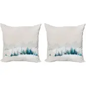 Abakuhaus Kussenhoes Set – 2x45x45 cm – Dubbelzijdig digitaal afdruk – Wit Blauw
