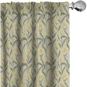 Abakuhaus Geel & Armygroen Voorhangen – 2x75x175 cm – Microfiber – Halfdonker