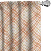 Abakuhaus Geruite Voorhangen – Tartan Oranje/Wit – 2x75x225