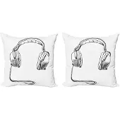 Abakuhaus Kussenhoezen Set van 2x 40x40 cm – Dubbelzijdige druk – Zwart/Wit